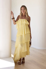 Trägerloses Maxikleid „Drop Of Sun“ in Gelb