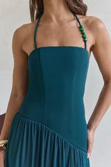 Feel The Light Neckholder Mesh Maxikleid Petrol