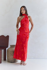 Maxikleid "Catching Blooms" Rot