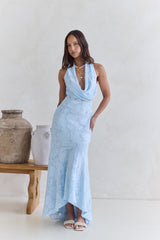 Maxikleid "More And More Halter" Blau