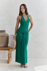 Mesh-Neckholder-Maxikleid „Dive In“ Grün