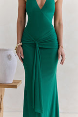Mesh-Neckholder-Maxikleid „Dive In“ Grün