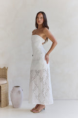 Ocean Air Oasis Trägerloses Maxikleid Weiß