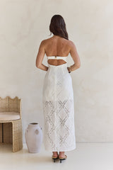 Ocean Air Oasis Trägerloses Maxikleid Weiß