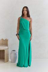 Garden Of Blooms One-Shoulder-Maxikleid Grün
