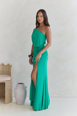 Garden Of Blooms One-Shoulder-Maxikleid Grün
