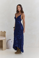 Love For You Mesh-Maxikleid Marineblau