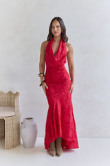 More And More Neckholder Maxikleid Rot