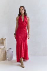 More And More Neckholder Maxikleid Rot