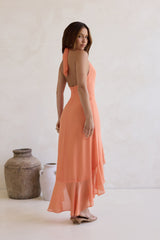 Closer Together Neckholder Maxikleid Orange