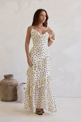 Maxikleid „Stopping Time“ Creme