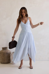 Call Me Later Mesh Maxikleid Blau