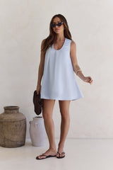 Tagebuch des Sonne Minikleid Blau