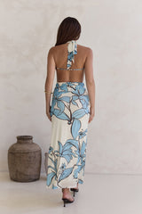 Light The Ocean Neckholder Maxikleid Blau