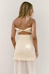 Liebes Valentine trägerloses Maxikleid Creme