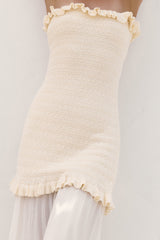 Liebes Valentine trägerloses Maxikleid Creme