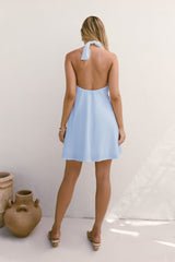 Deep Down Neckholder-Minikleid Blau