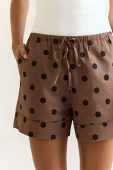 Seeking The Sun Polka Dot Shorts Braun