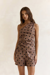 Seeking The Sun Polka Dot Shorts Braun