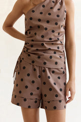 Seeking The Sun Polka Dot Shorts Braun