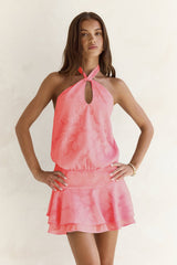 In Haven Neckholder-Minikleid Coral
