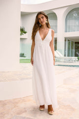 Morgenrot Maxi-Kleid Weiß
