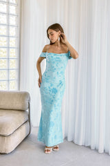 Das Maxikleid „In The Front“ in Blau