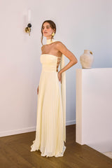Rosewater Roads Trägerloses Maxikleid Gelb