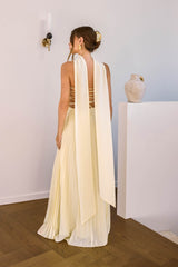 Rosewater Roads Trägerloses Maxikleid Gelb