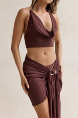 Neckholder-Top „Island Twilight“, Schokolade