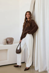 Kuscheliger Aura Strickpullover Schokolade