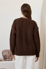 Kuscheliger Aura Strickpullover Schokolade