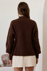 Alpen-Affäre Flauschiger Pullover Braun
