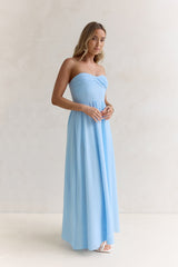 Wishful Seasons Trägerloses Maxikleid Blau