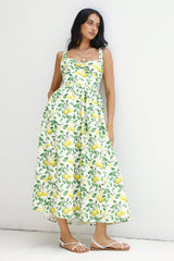 Under The Lemon Tree Midi-Kleid mit Print