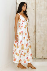 Aprikosen Traum Maxikleid Blumenmuster