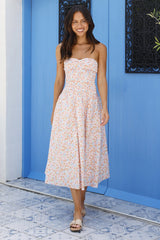 Sommer-Pop trägerloses Midikleid Pink