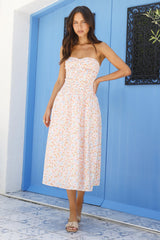 Sommer-Pop trägerloses Midikleid Pink