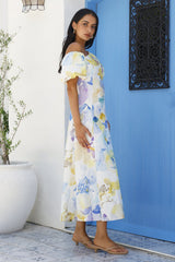 Stille Wiegenlieder One-Shoulder Midikleid mit Print