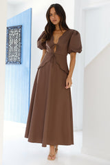 Verträumtes Escape Maxikleid Braun