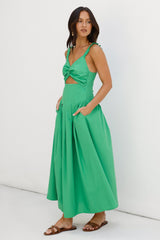 Kirschküsse Maxi-Kleid Grün