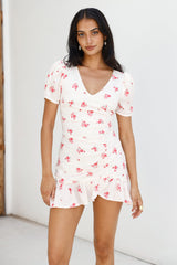 Wildblumen Geheimnisse Minikleid Weiß