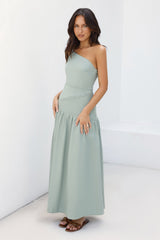 Claire One-Shoulder Maxikleid Khaki