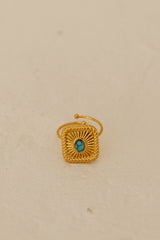 18k vergoldeter Geheimnis-Edelstein-Ring Gold