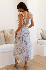 In Wonderland Maxikleid Blau