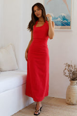 Scarlet Hues Neckholder Maxikleid Rot
