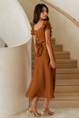 Sumatra Midikleid Braun