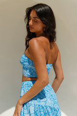 Horizon Waves Crop Top Blau