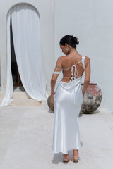 Angelica Satin-Maxikleid Weiß