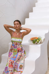 Bohemian Maxikleid mit Aufdruck